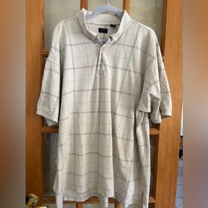 IZOD Men's Beige and Taupe/Green Polo Shirt